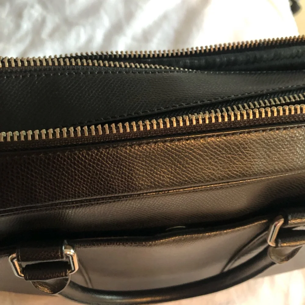 Coach Metropolitan Pebbled Leather Men's Laptop Bag with Detachable Strap